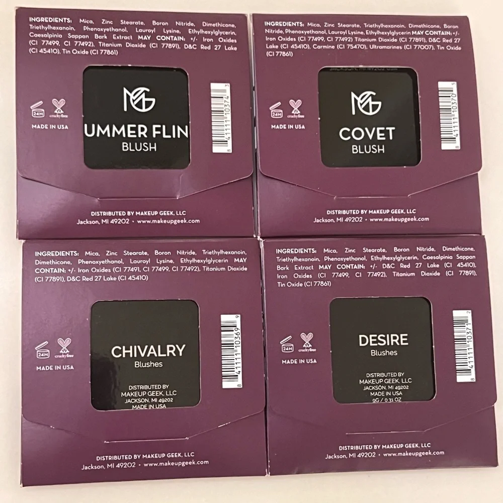 💄BUNDLE OF 4💄BLUSHES by Makeup Geek for Deep Skin NWT